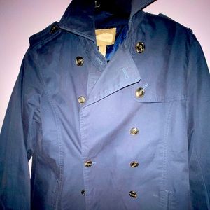 Blazer with pleated back- Navy Blue